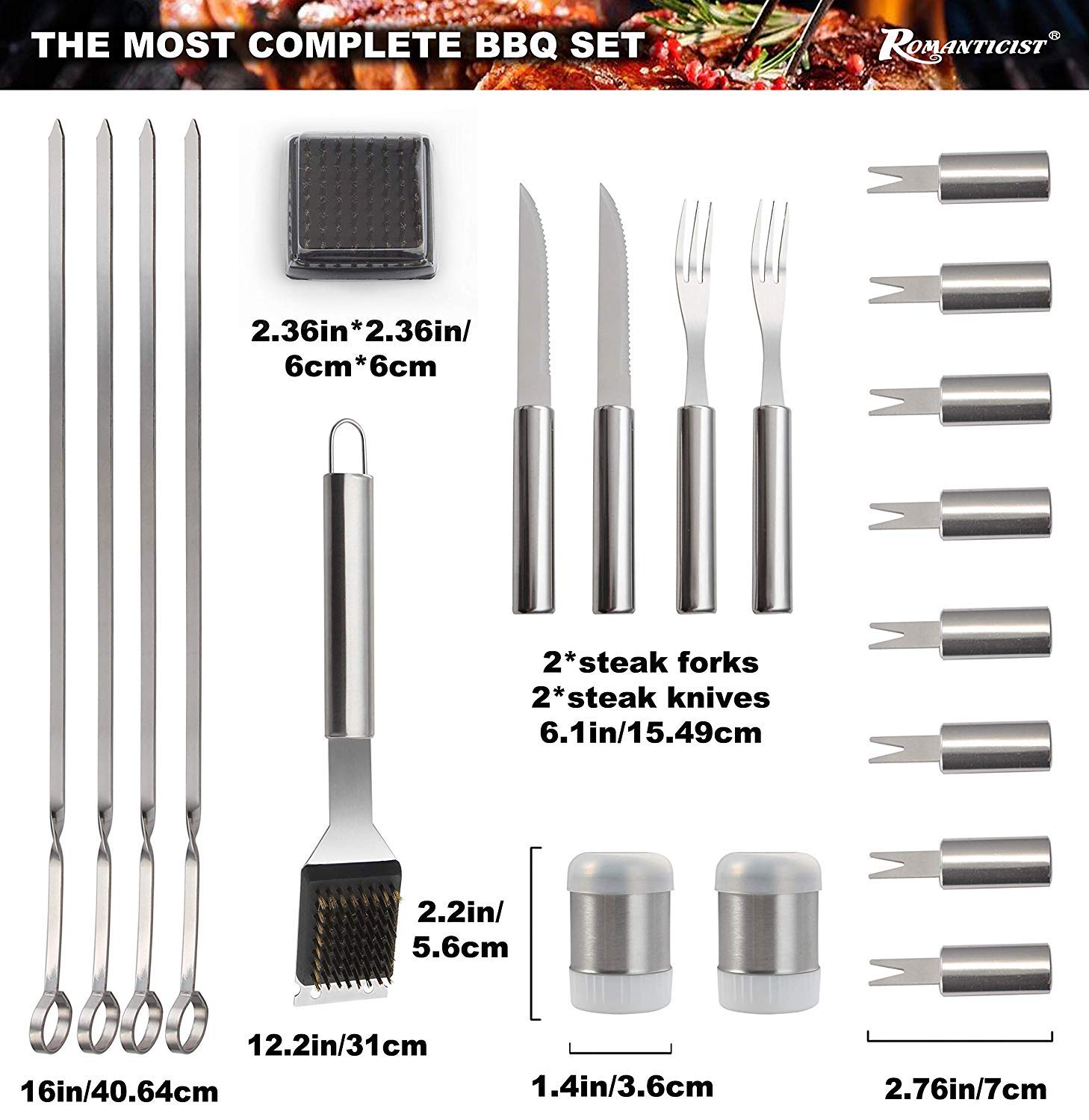 ROMANTICIST stainless steel tongs offering secure grip and control