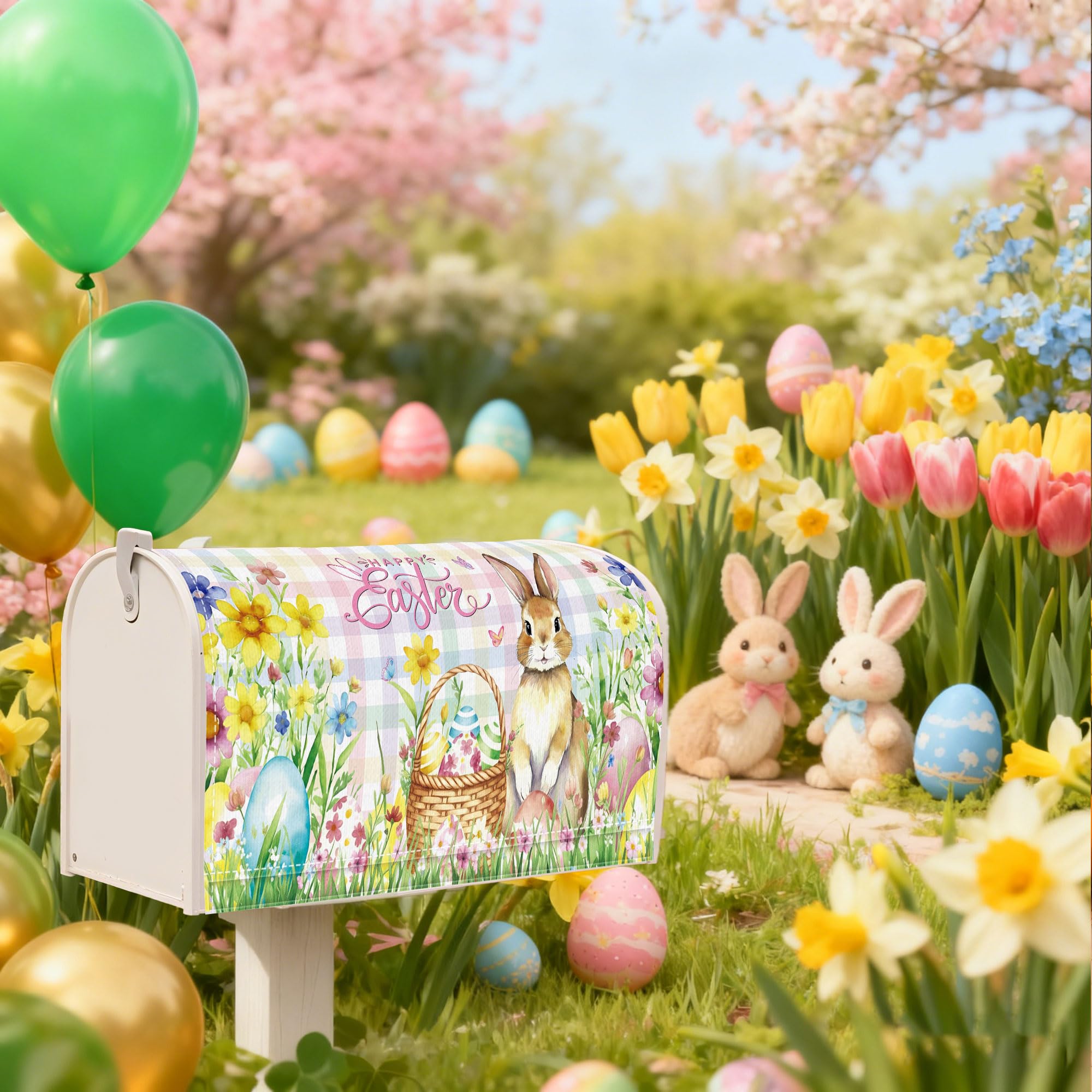 Romart Easter mailbox cover front yard decor for spring