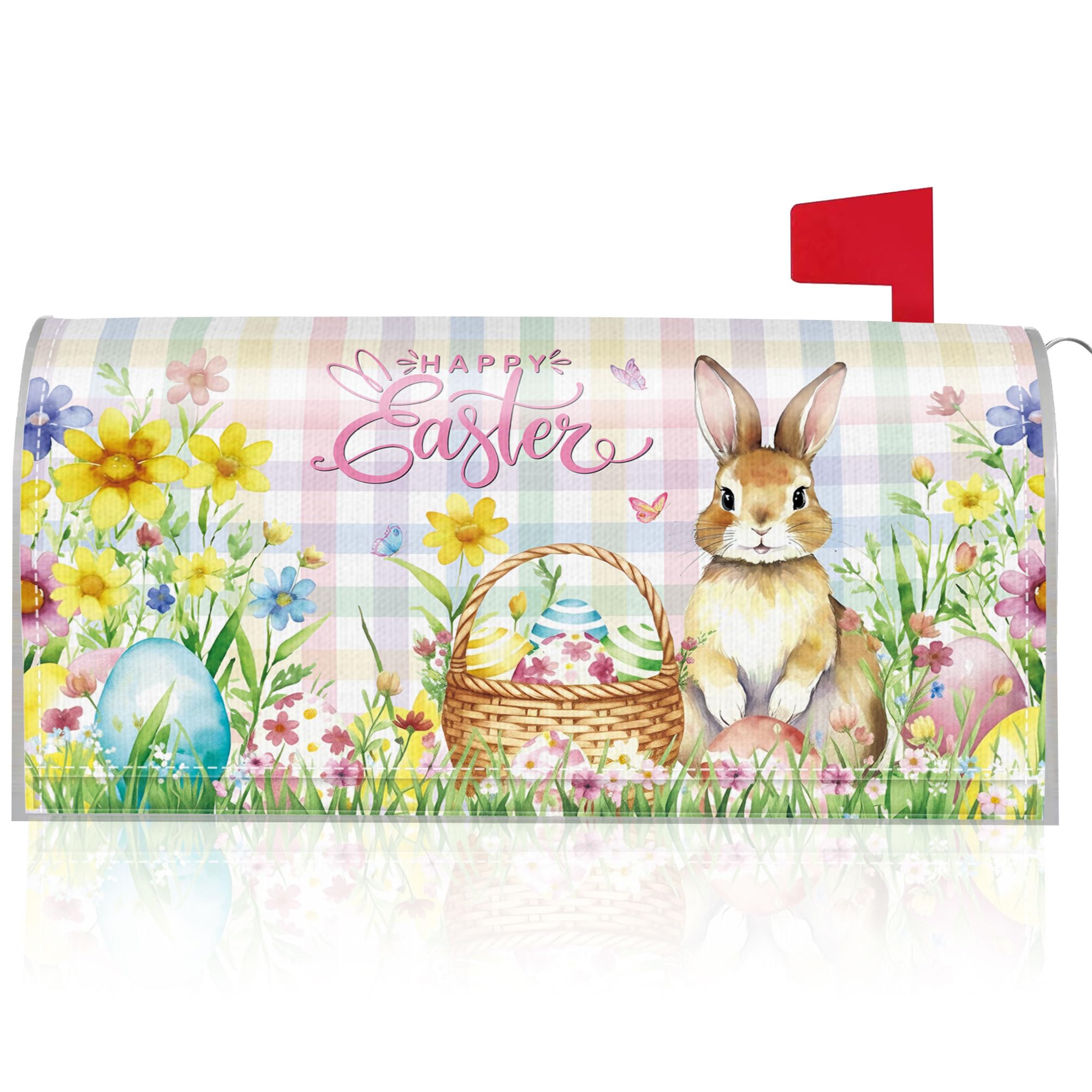 Romart Easter mailbox cover with watercolor bunny enhances curb appeal