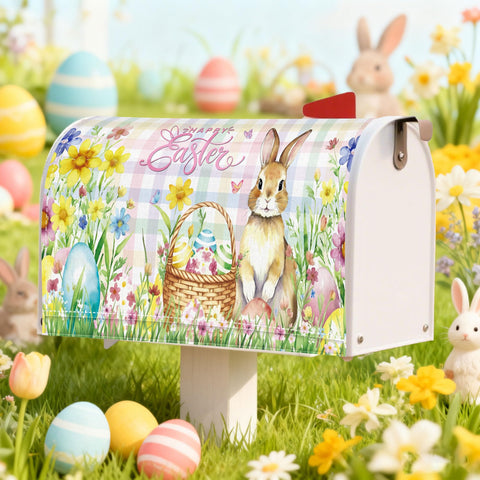 Romart Easter mailbox cover woven basket detail on spring decor