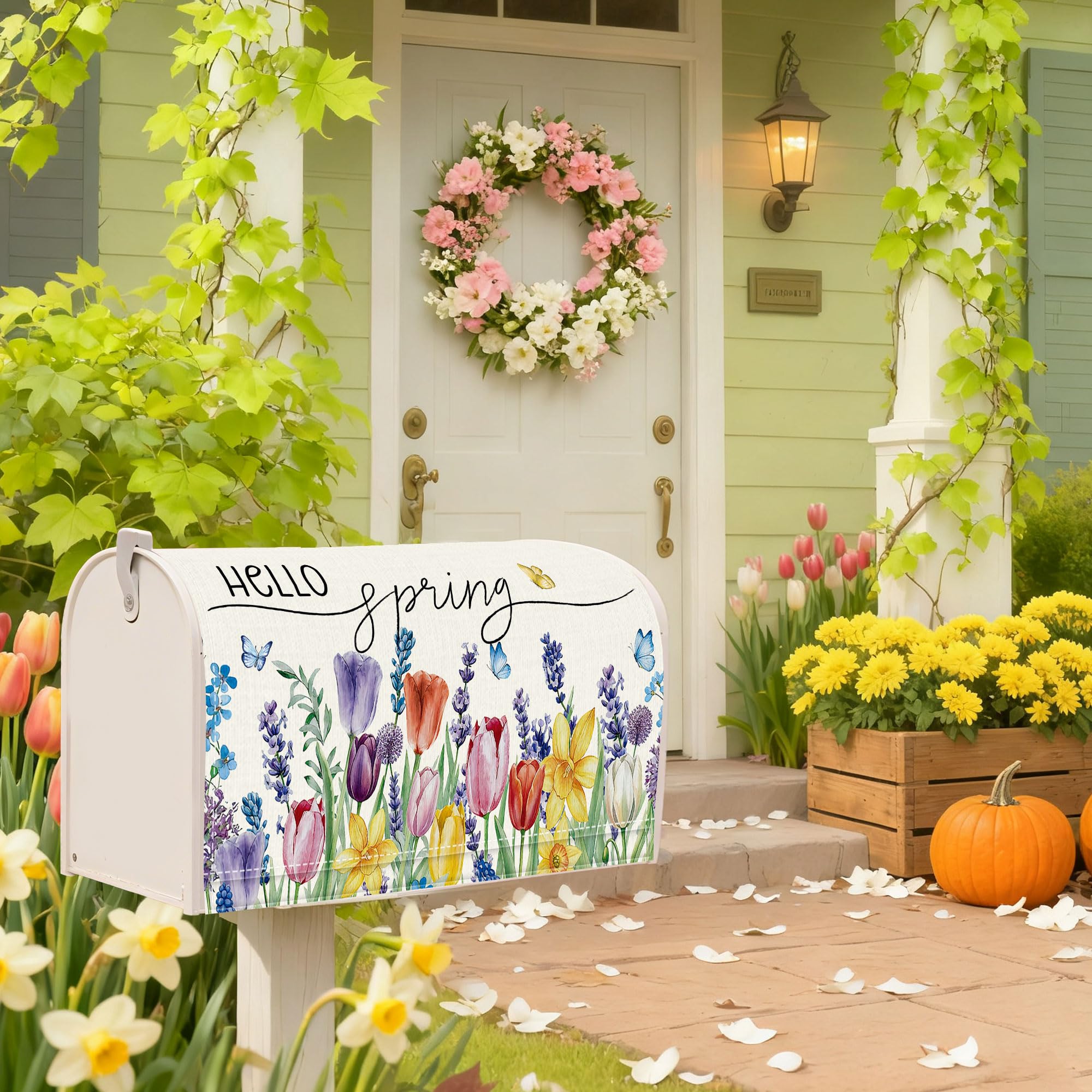 Romart porch decor wrap adds color and a festive touch.