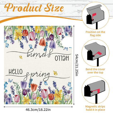Romart spring mailbox wrap with watercolor daffodils adds cheerful curbside charm.