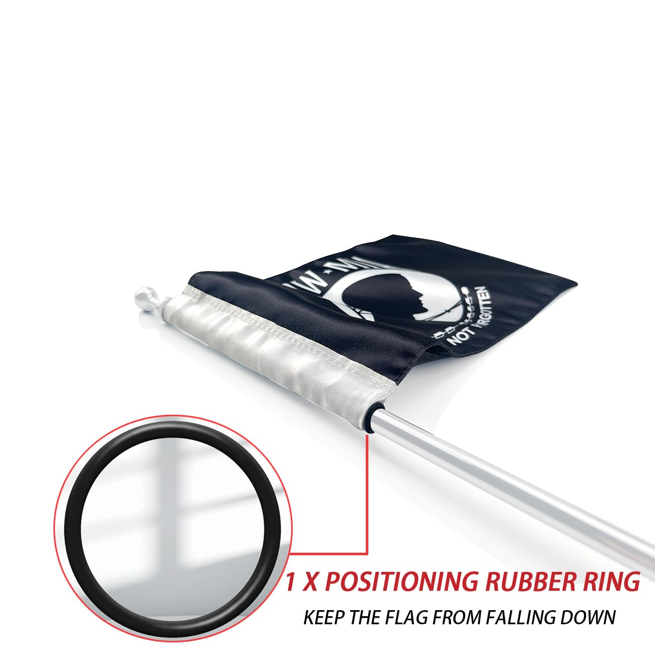 ROMASO Pow Mia flag with weather-ready design
