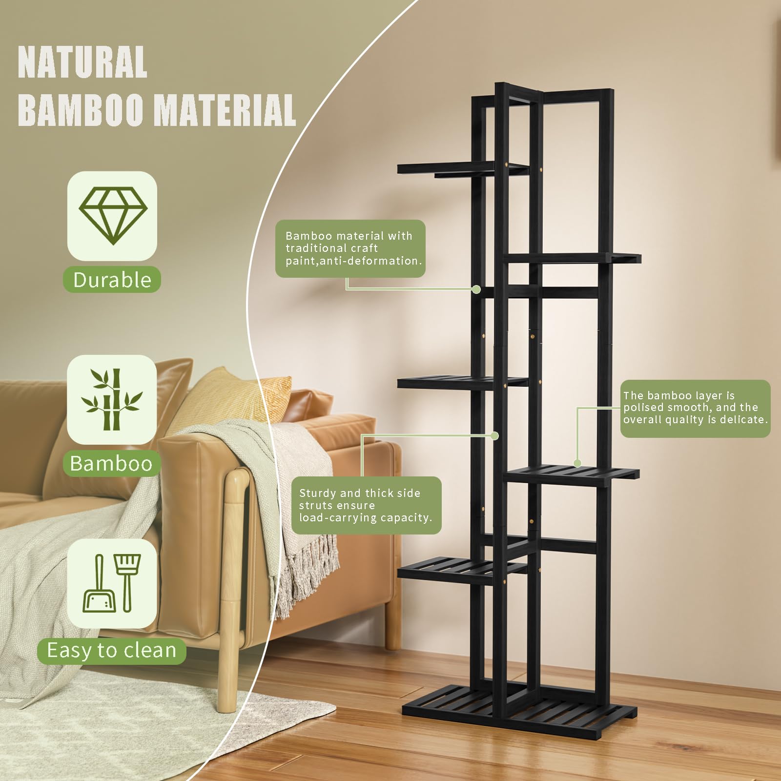 ROMGUAR CRAFT multi-use stand suitable for books, towels, and plants.