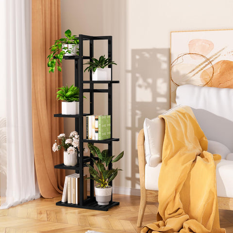 ROMGUAR CRAFT vertical plant shelf demonstrates tall, versatile display.