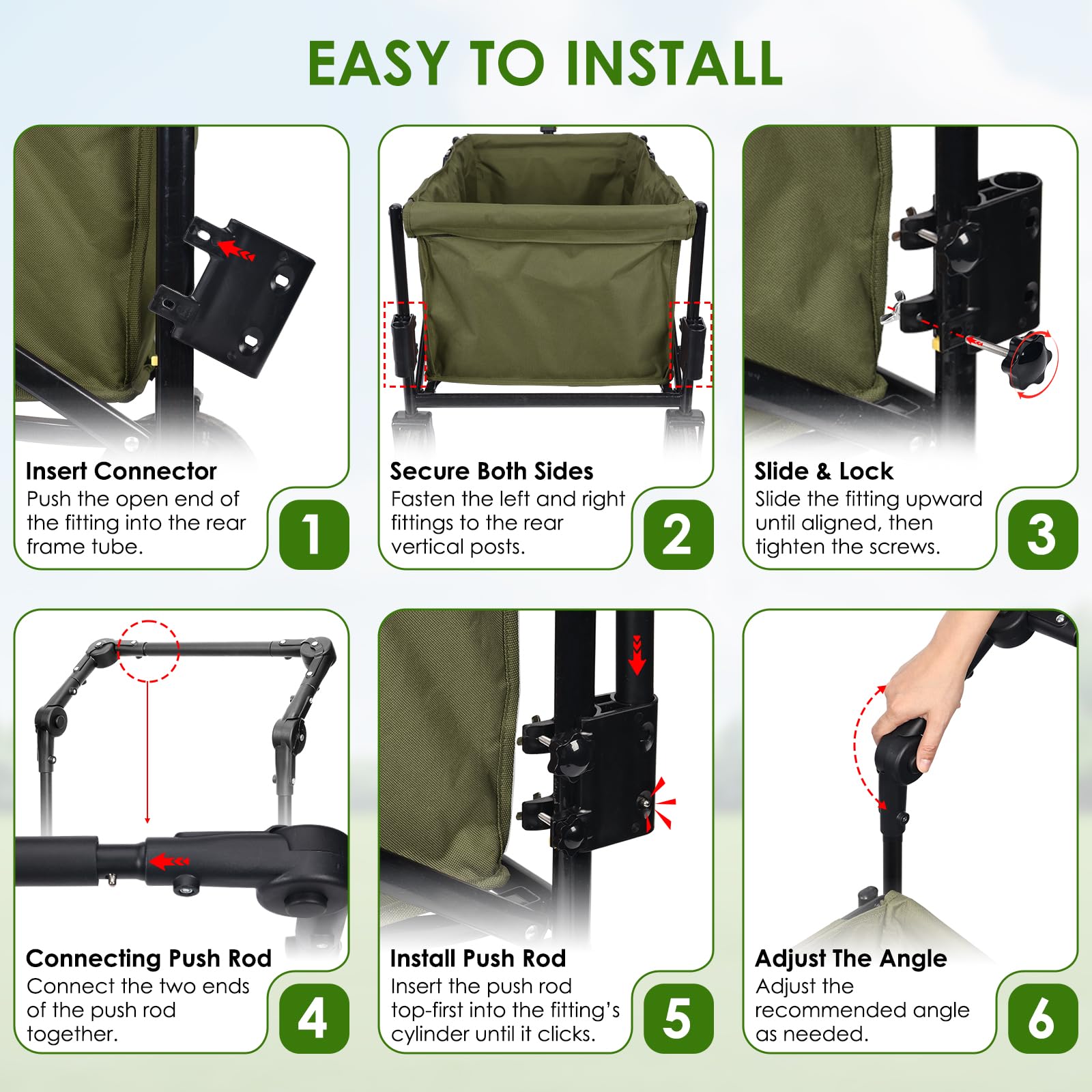 ROMILTON easy push-pull wagon upgrade invites smoother outdoor handling.