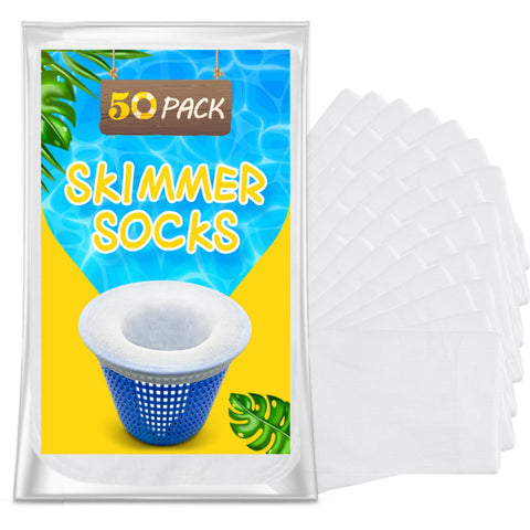 ROMIVO pool filter socks with universal design fit most baskets for inground and above-ground pools.