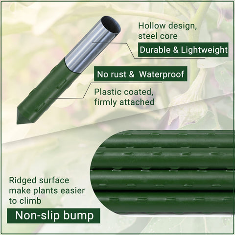 ROMODEN stake rustproof coating closeup showing long-lasting outdoor protection