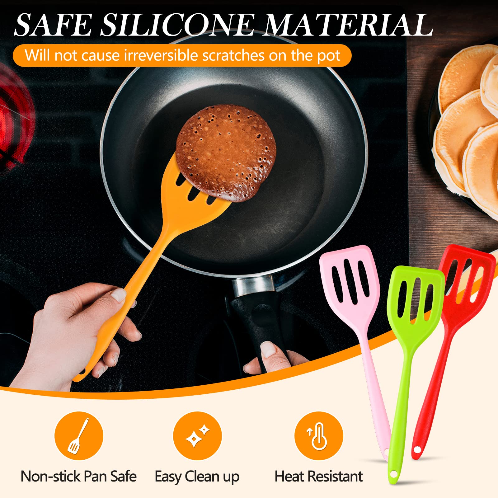 Romooa green silicone spatula set adds color while mixing and serving