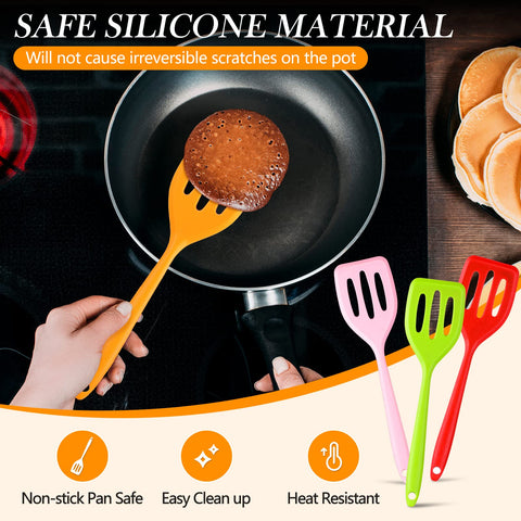 Romooa green silicone spatula set adds color while mixing and serving