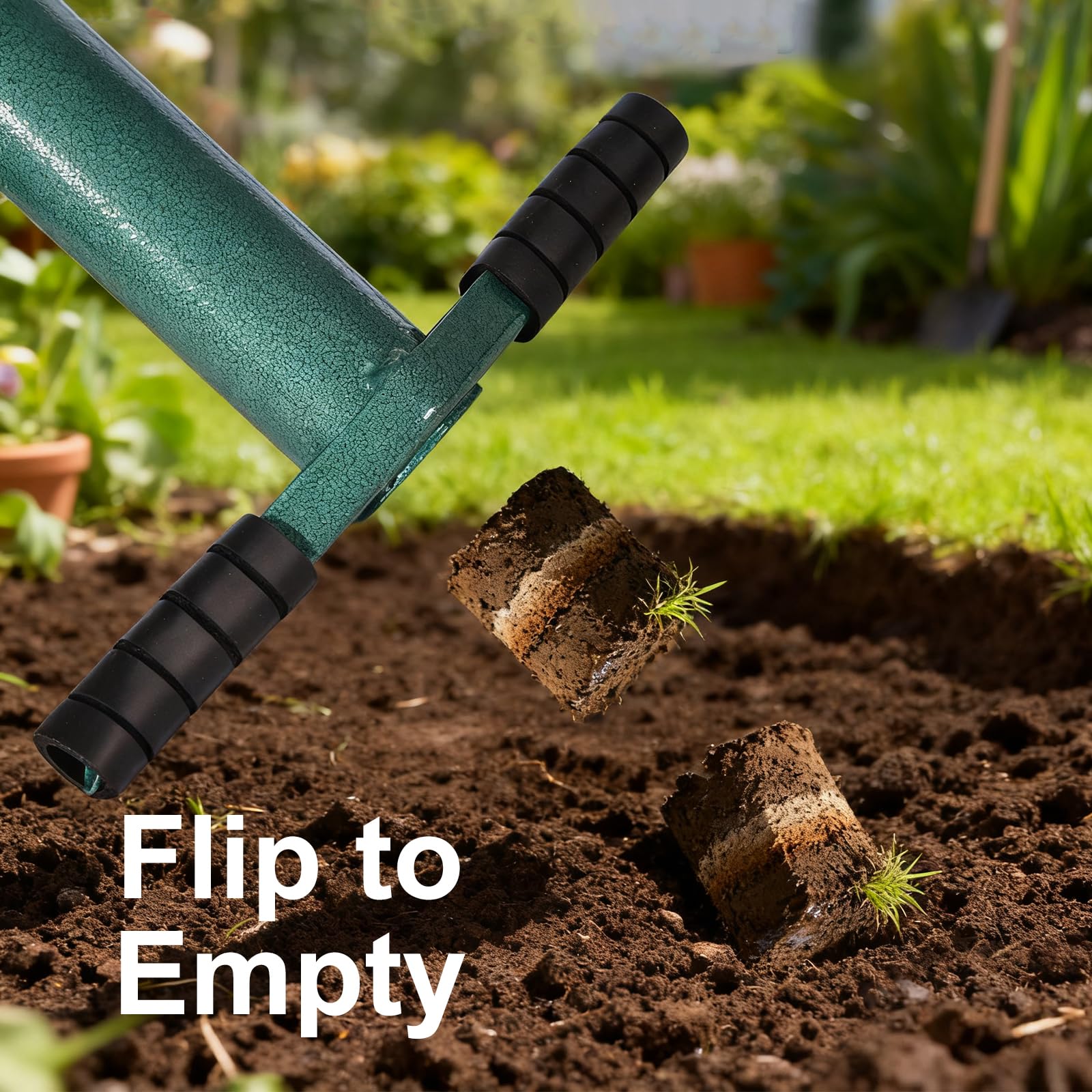 Rondauno planting tool suited for daffodils, tulips, and irises in beds