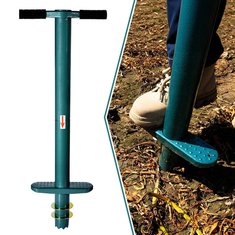 Rondauno sod plugger with serrated base for faster hole digging in soil
