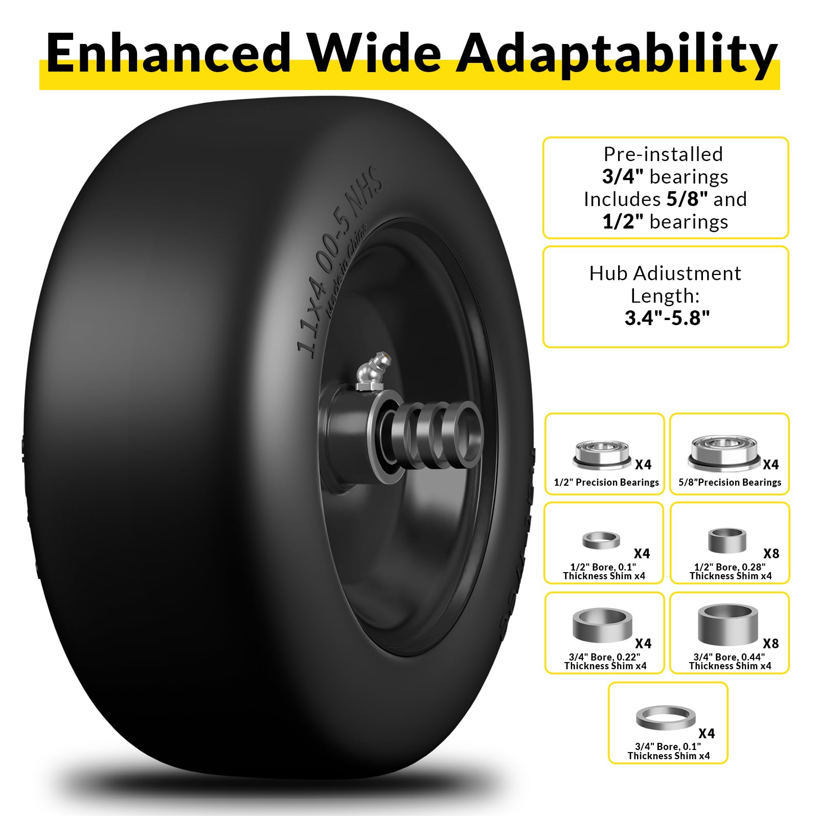 RONPOW 11x4-5 on rough terrain demonstrates strong traction and stability.