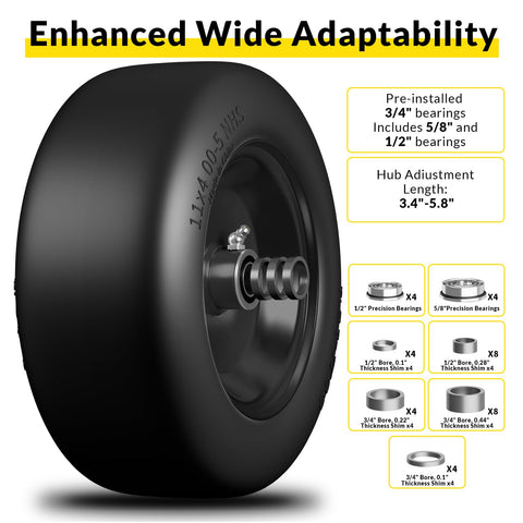 RONPOW 11x4-5 on rough terrain demonstrates strong traction and stability.