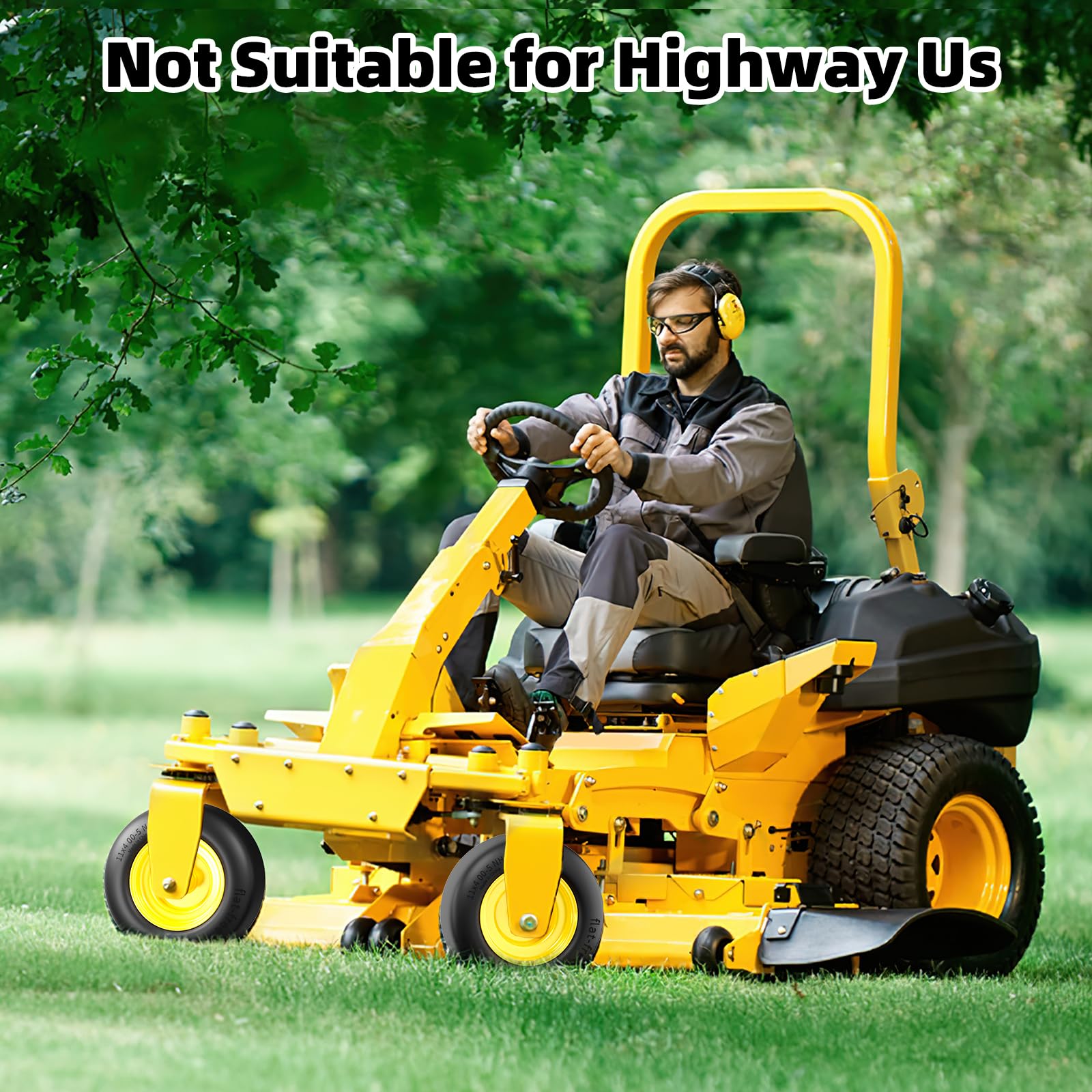 RONPOW 350lbs load-capacity tire reflects sturdy performance on busy lawn care tasks.