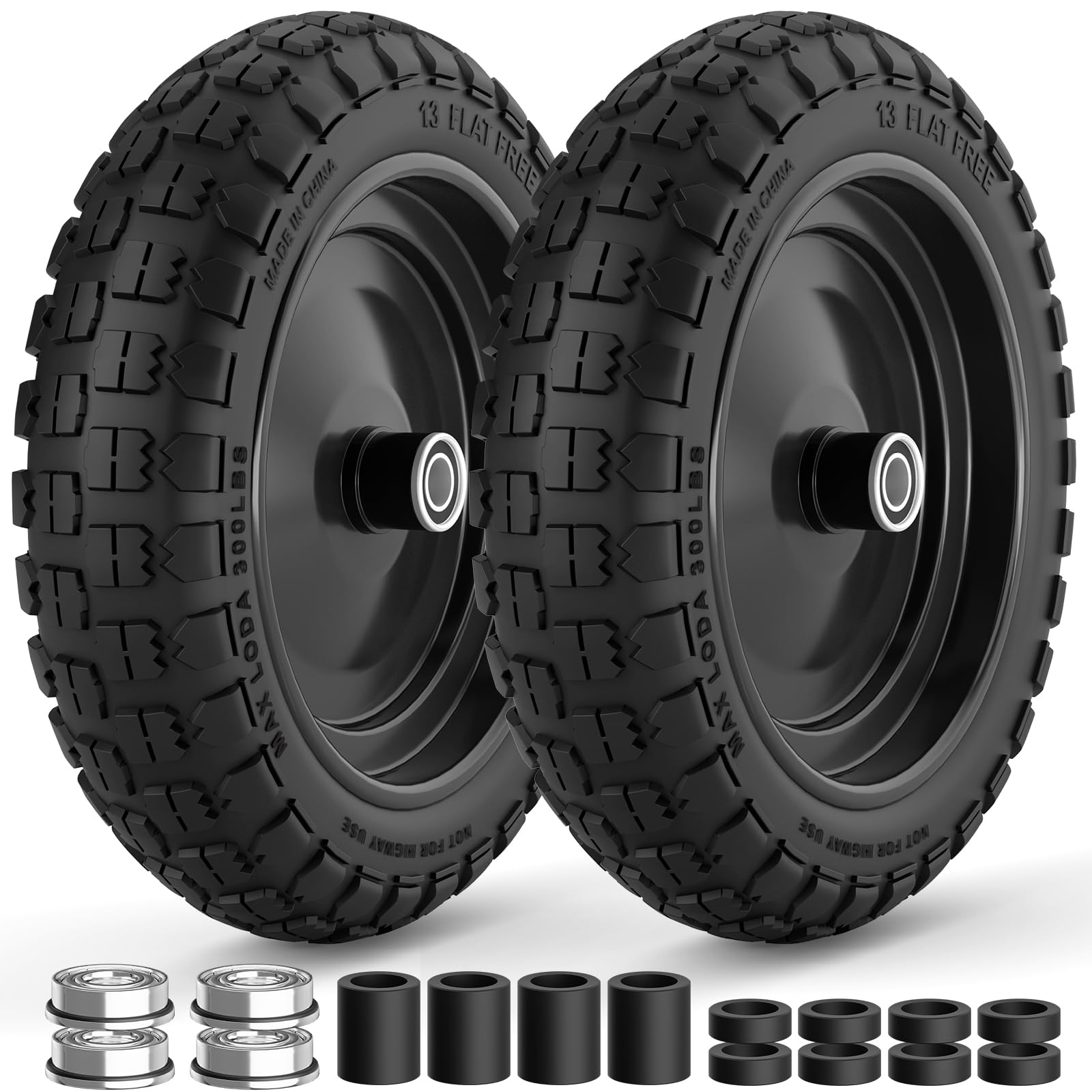 RONPOW 4.00-6 solid tire on a 13-inch wheel for rugged outdoor use