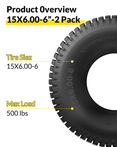 RONPOW 4-ply lawn tire offers puncture resistance and long-lasting durability.
