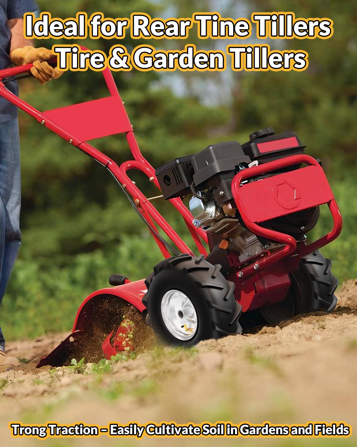 RONPOW 4-ply tire durability for demanding tilling tasks