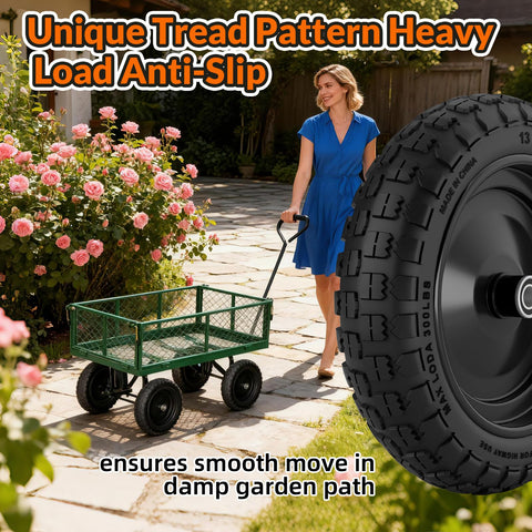 RONPOW tire supports 3/4 inch axle holes for versatile fit