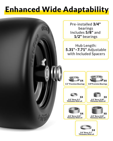 RONPOW flat free tire on zero-turn mower delivers steady traction on uneven terrain.
