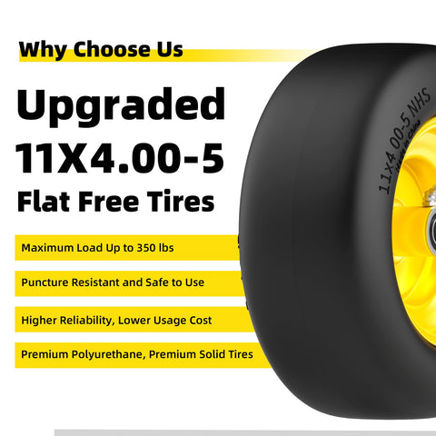 RONPOW flat-free tire on wet grass demonstrates steady traction and stability.