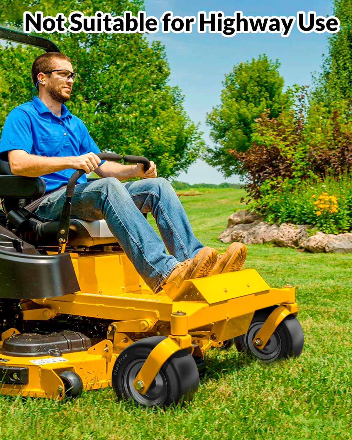 RONPOW flat free tire ensures reliable performance for residential and commercial lawn tasks.
