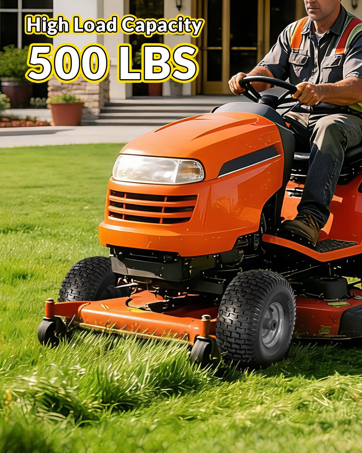 RONPOW heavy-duty tubeless tire supports up to 500 pounds for demanding tasks.