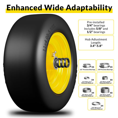 RONPOW hub compatibility close-up indicates broad fit with residential and commercial mowers.
