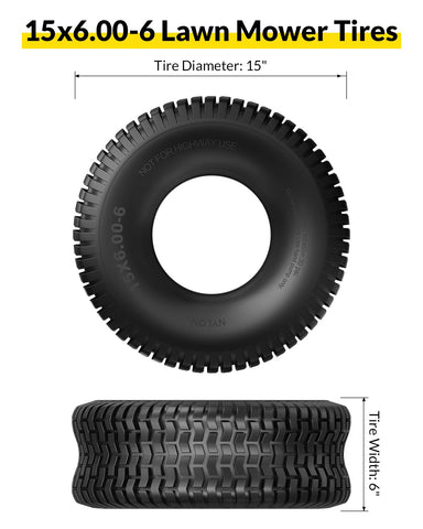 RONPOW riding mower tire installed on a compact ride-on for smooth maneuverability.