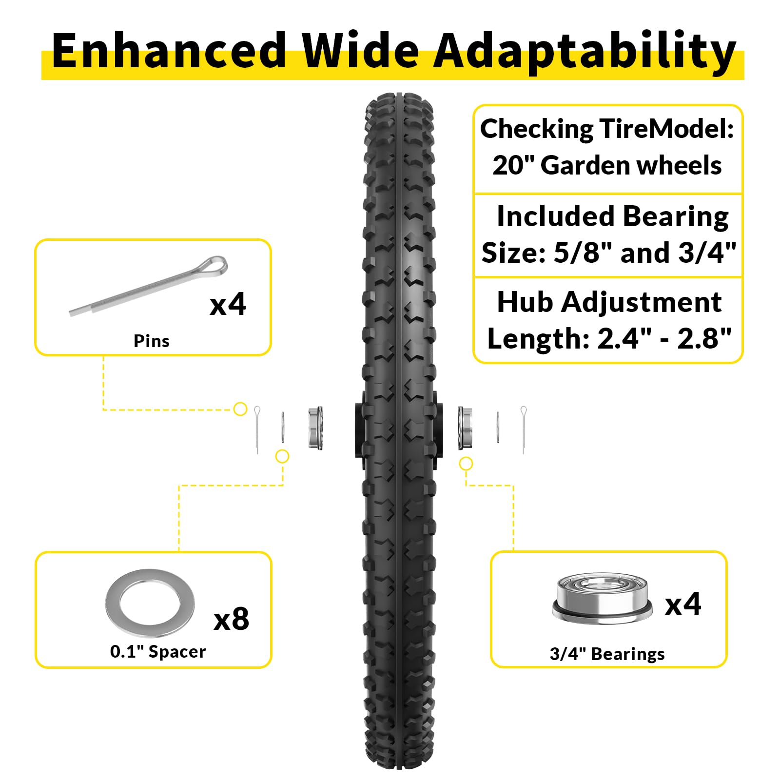 RONPOW adapter kit with four three-quarter-inch bearings and spacers