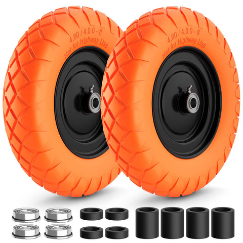 RONPOW tire and wheel assembly ready for garden carts, delivering reliable, maintenance-free hauling.