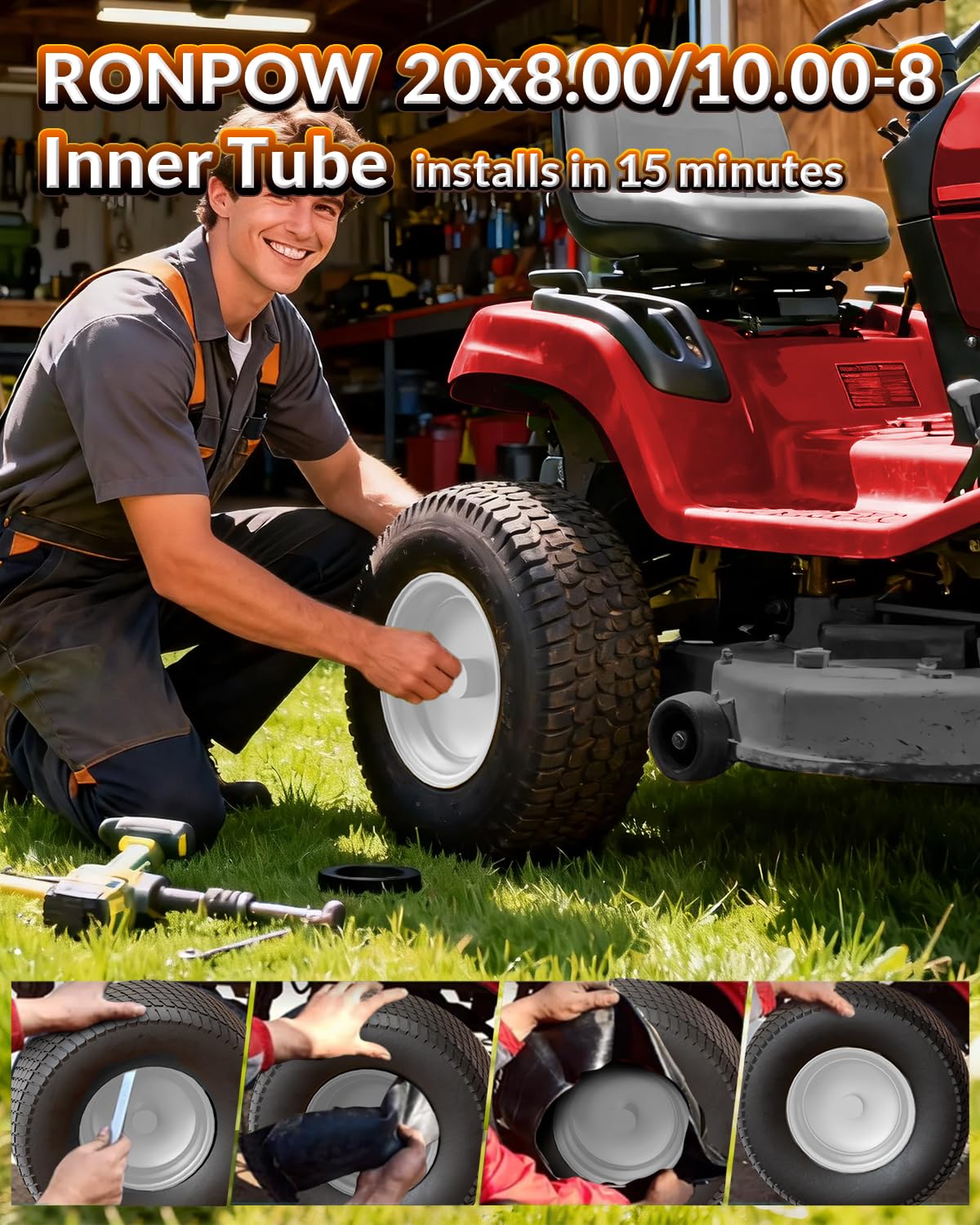 RONPOW TR-13 straight valve enables easy inflation and checks.