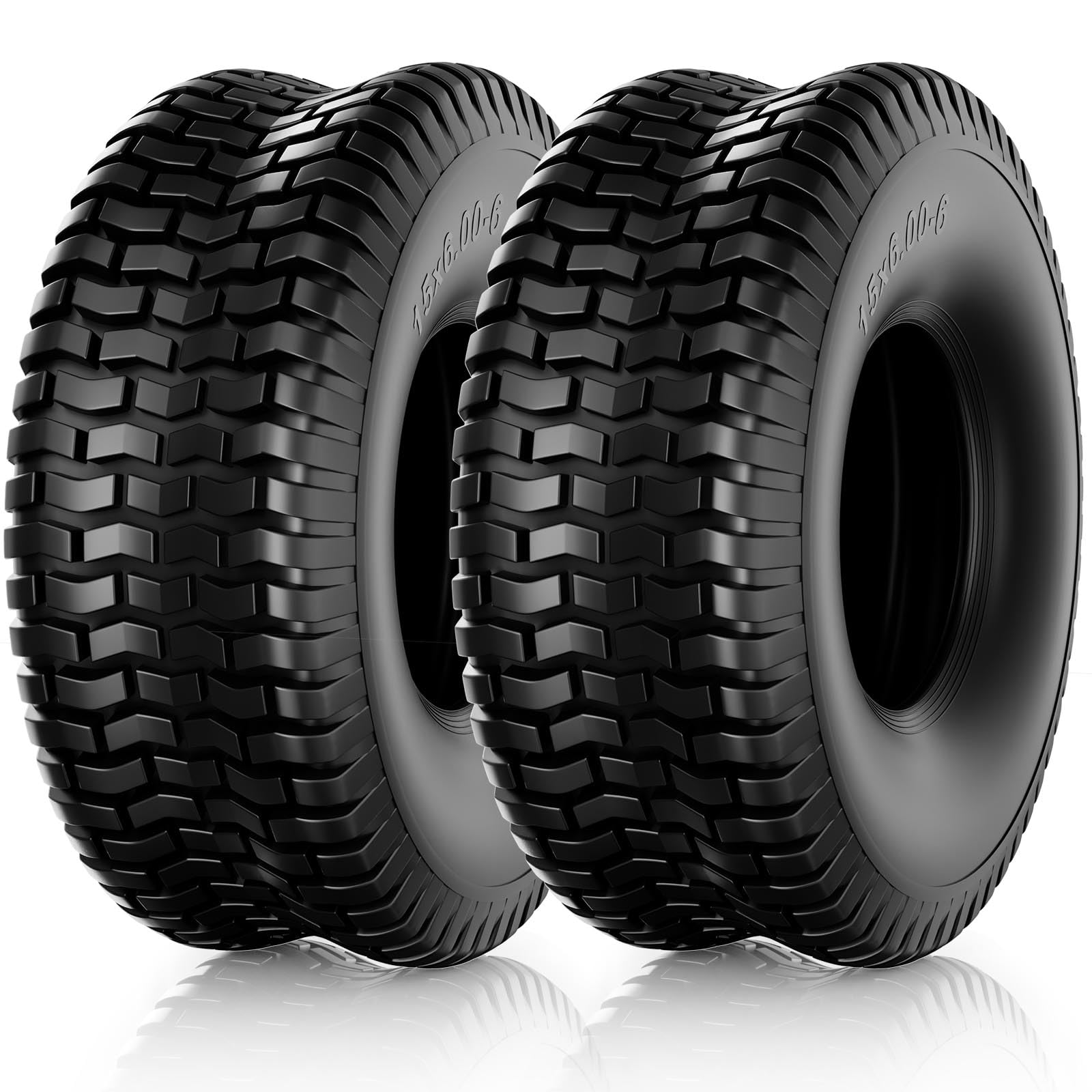 RONPOW tubeless lawn mower tire with 4-ply design for durable yard performance.