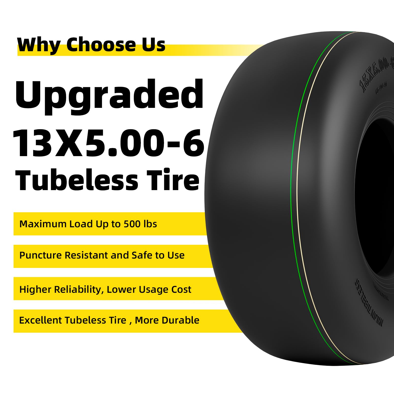 RONPOW packaging image indicates ready-to-install tires for quick maintenance.