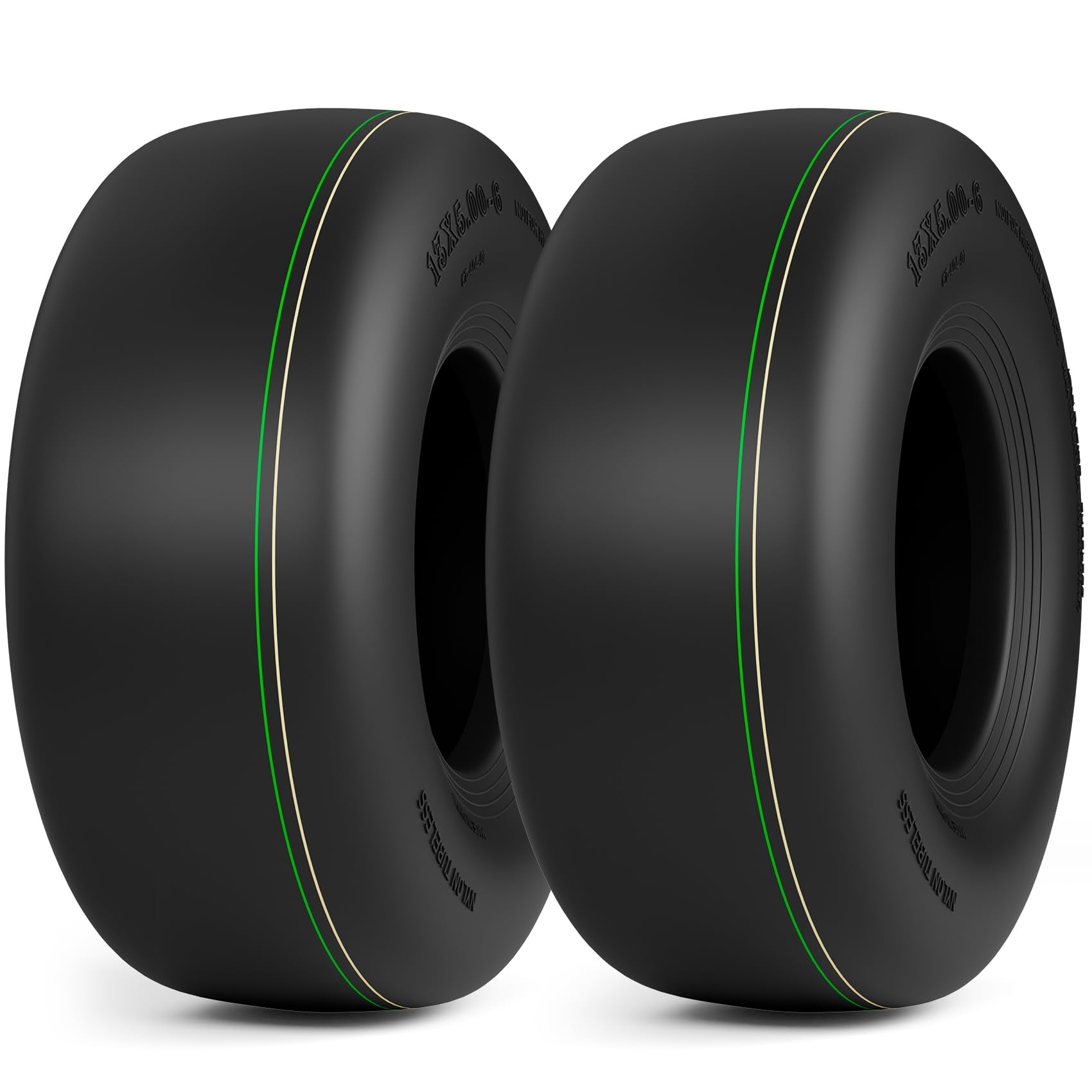 RONPOW tubeless turf tire 13x5-6 side view for stable lawn traction.
