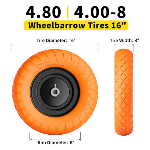 RONPOW universal bearings 5/8 and 3/4 inch fit most wheelbarrows for easy upgrades.