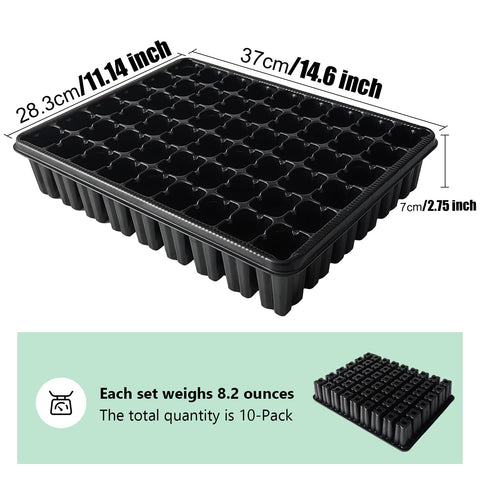 RooTrimmer seed starter tray featuring a large 11.14 by 14.6 inch footprint.