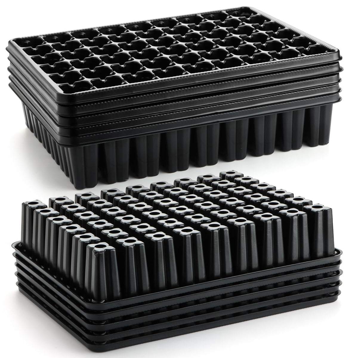 RooTrimmer 54-cell seed starter tray with deep 2.8 inch cells for strong roots.