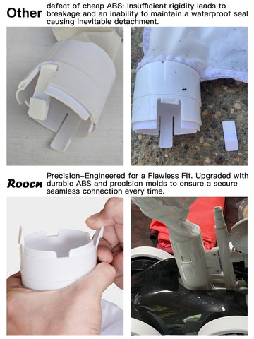 Roocn filter bag showing wide zipper opening for thorough cleaning.