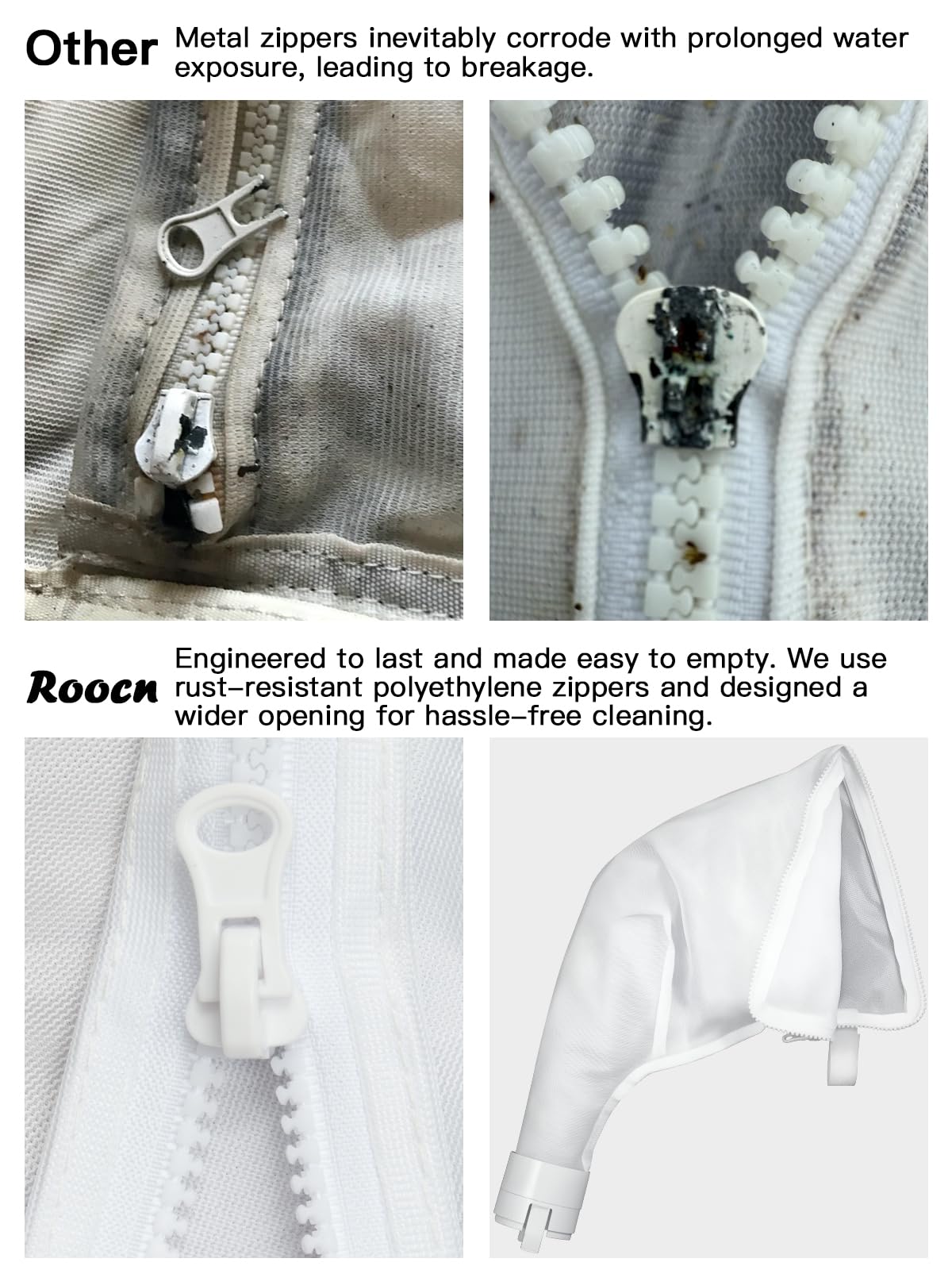 Roocn Polaris 360/380 compatibility with square-prong clip for secure fit.