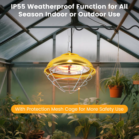 Roodike hanging coop heater waterproof casing protects heat element in humidity