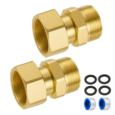 ROOGSIH 2-pack garden hose swivel connector full view for easy, kink-free watering.