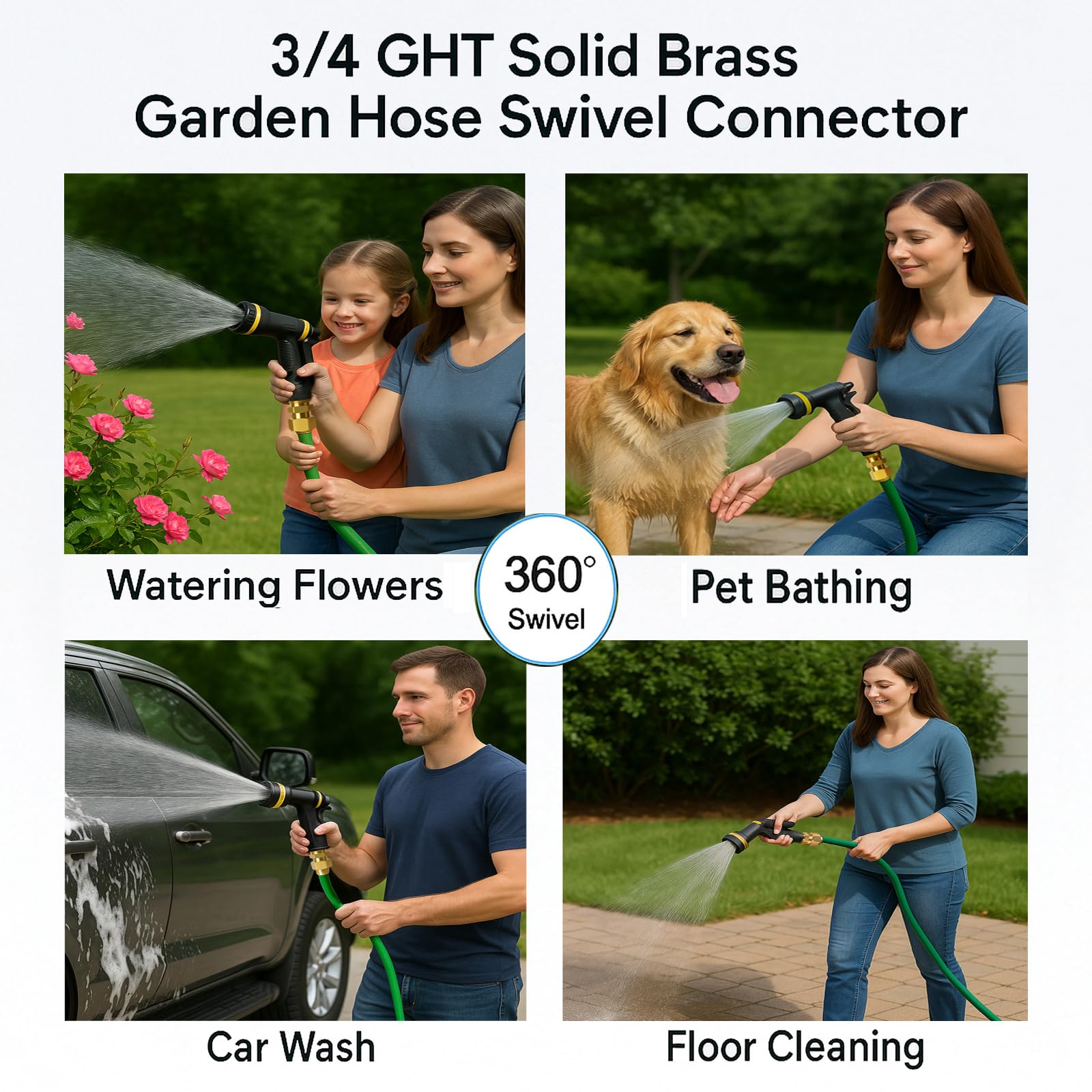 ROOGSIH brass 3/4-inch GHT close-up highlights durable construction for long-lasting use.