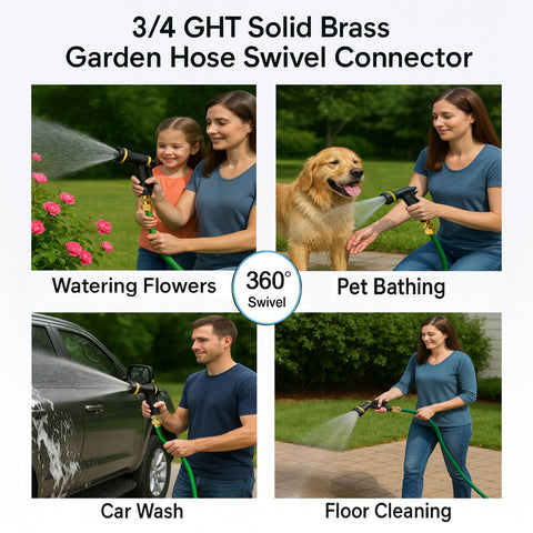 ROOGSIH brass 3/4-inch GHT close-up highlights durable construction for long-lasting use.