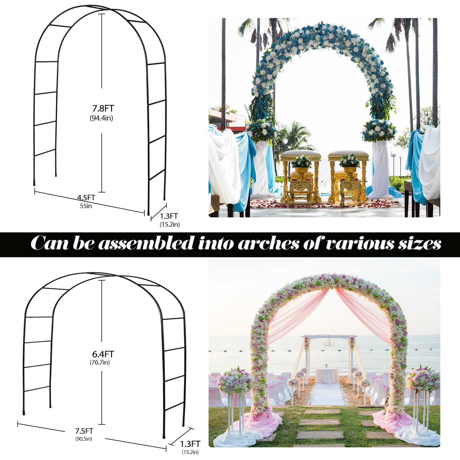 ROOLLYA galvanized steel arch parts laid out for easy installation