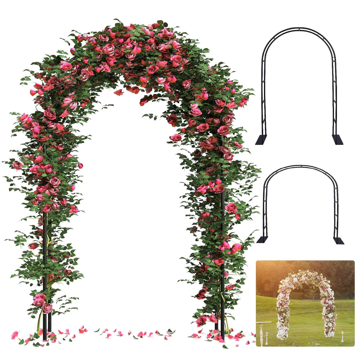 ROOLLYA thickened-0-7mm-tube-arch base assembled for stable outdoor use.