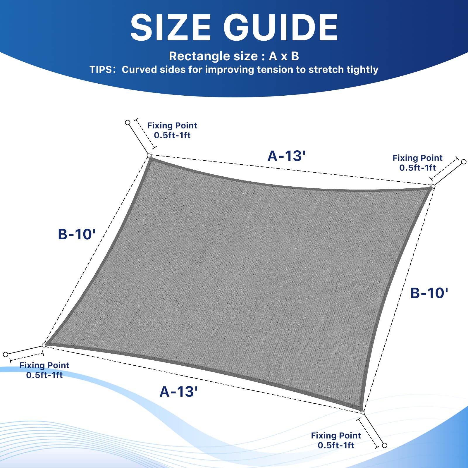 RoomHacks sun shade sail corner D-rings reinforce durability for windy days.