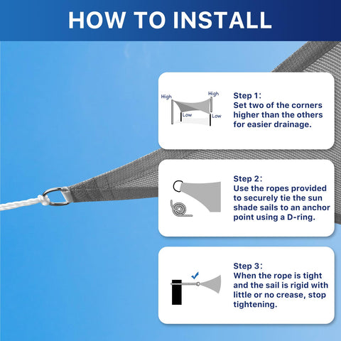 RoomHacks sun shade sail curved design maintains tension and reduces sag.