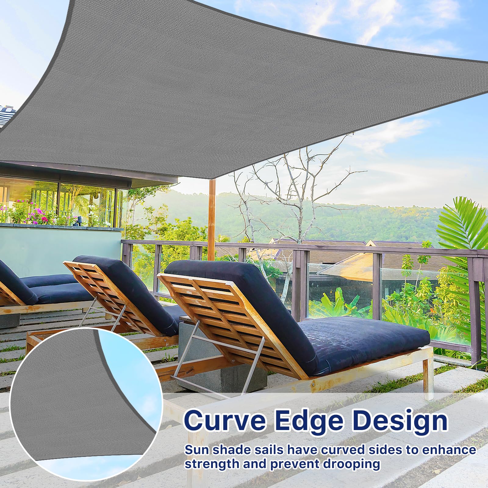 RoomHacks sun shade sail versatile for patio, garden, backyard shade needs.