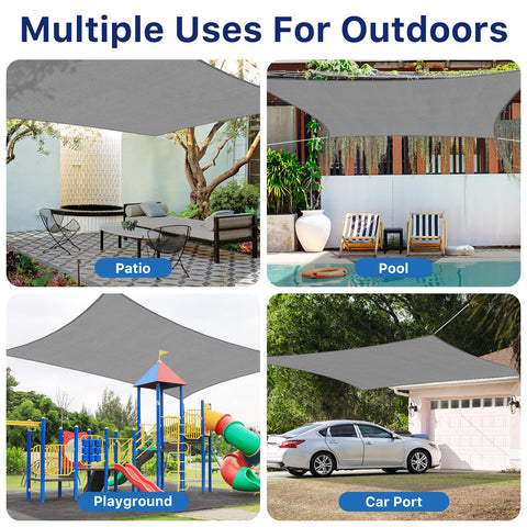 RoomHacks sun shade sail tear-resistant fabric stands up to outdoor use.